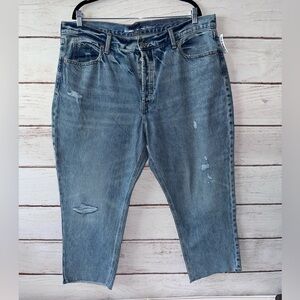 Old Navy High-Rise Slouchy Straight Jeans | Size 18 | Distressed Button Fly
